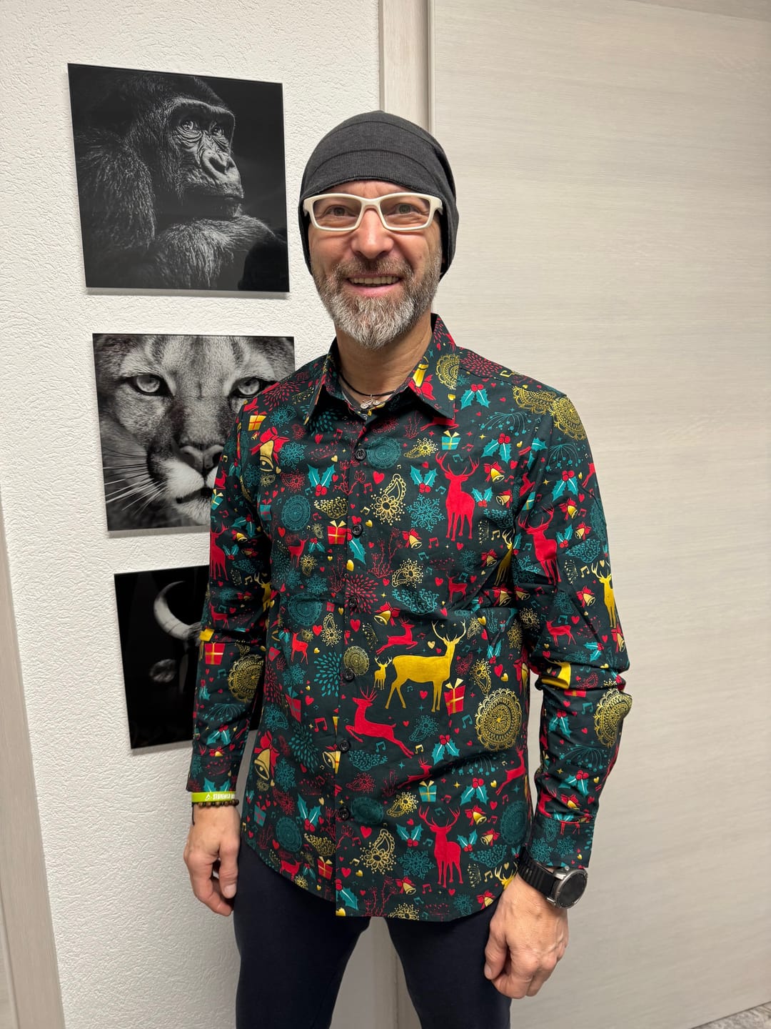 Customer photo review of Herren Weihnachts Langarmhemd aus Baumwolle
