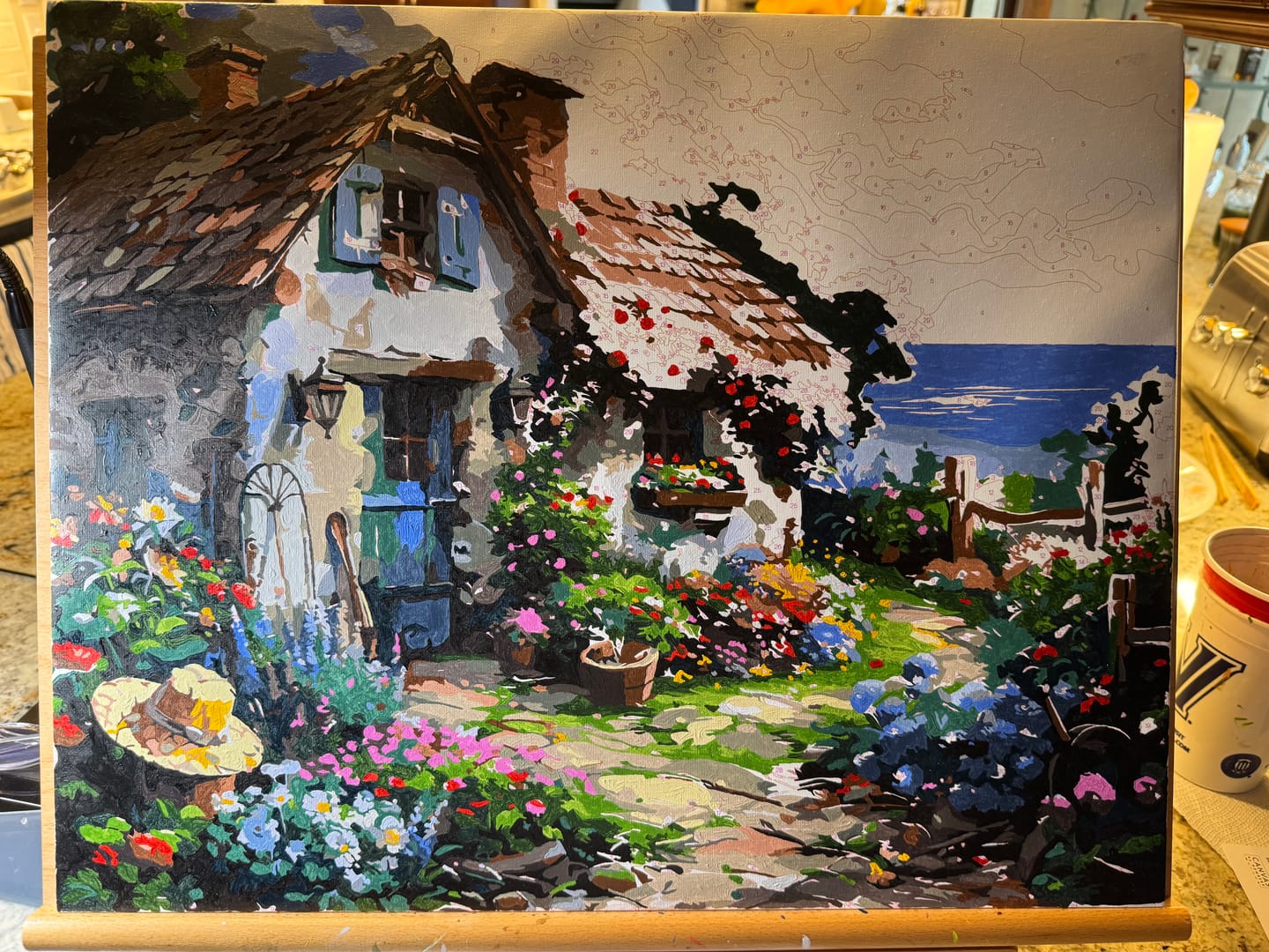 Customer photo review of Cottage Seaview - Paint by Numbers