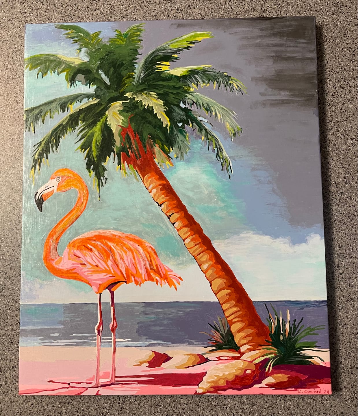 Customer photo review of Pink Flamingo And Palm Tree
