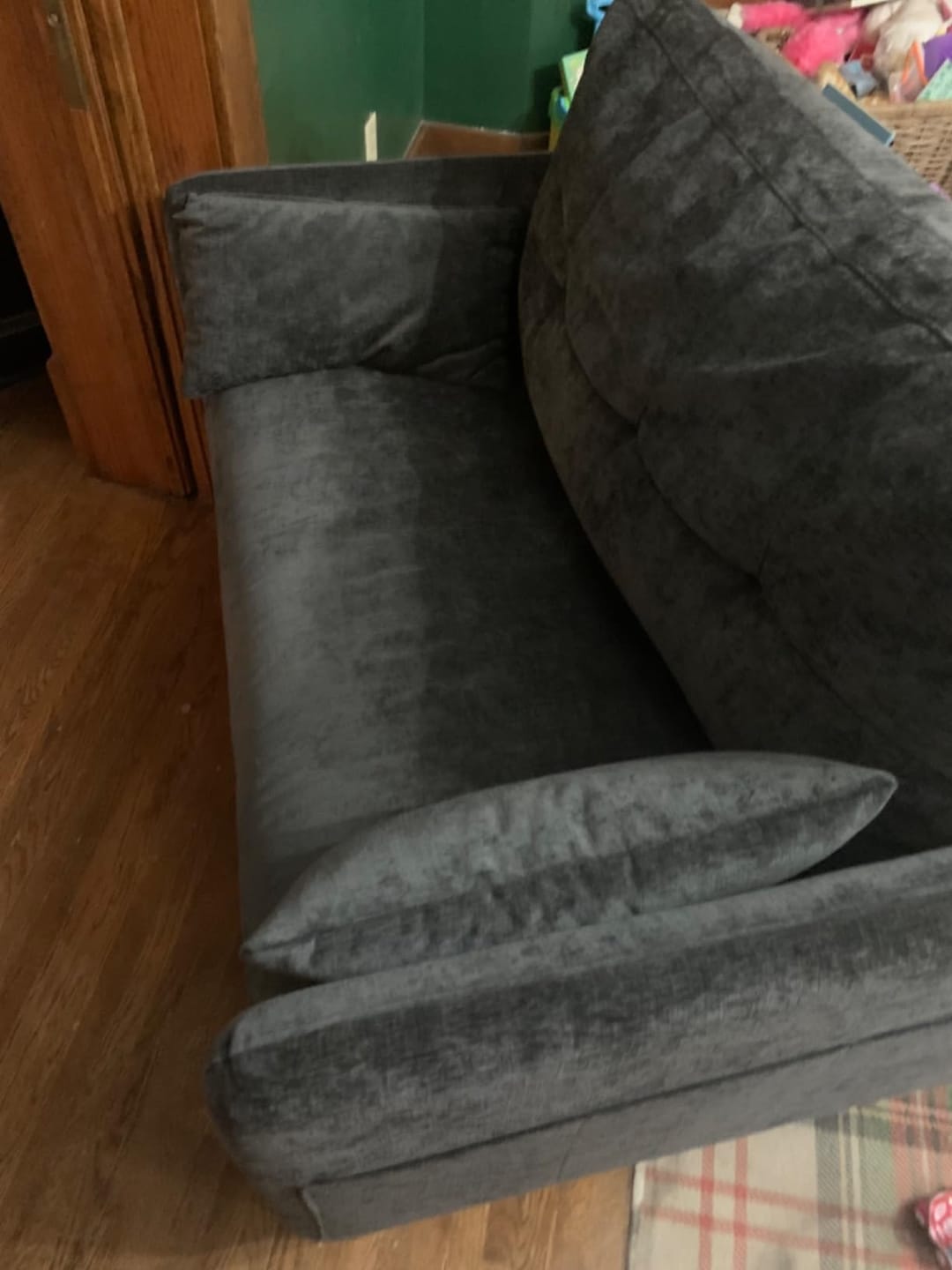 Customer photo review of 47” Small Loveseat Sofa (5 Colors)