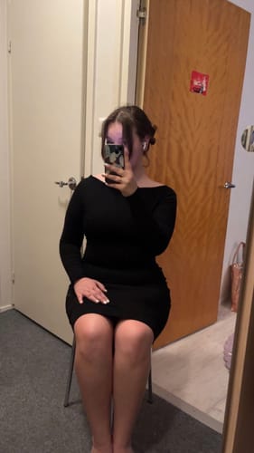 Customer photo review of Long Sleeve Midi Shapewear Dress