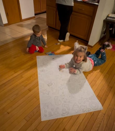Customer photo review of Gingerbread Table Size Coloring Sheet