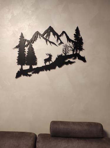 Customer photo review of Décoration Murale en Métal - Montagne et Cerf