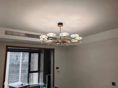 Customer photo review of Mudi Copper Chandelier hanging light for the living room dining room kitchen