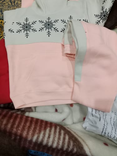 Customer photo review of Girls Cut & Sew Graphic Fleece Panel TrackSuit