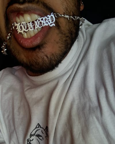 Customer photo review of Barb Wire Personalized Necklace