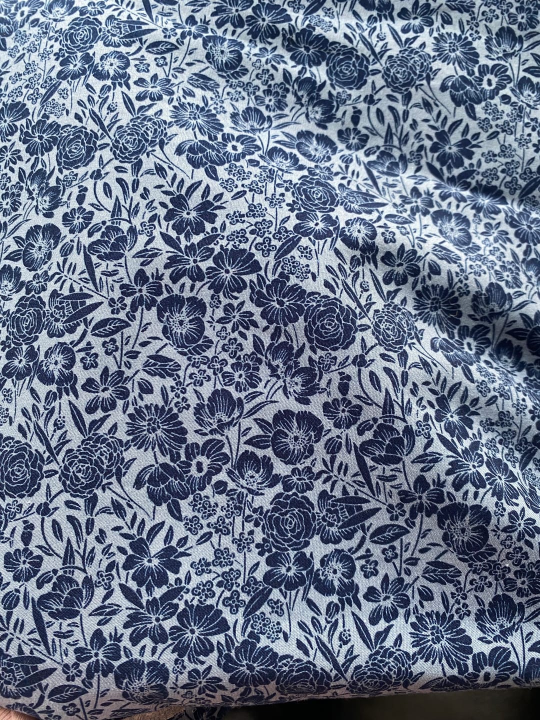 Customer photo review of Busy Floral Rose & Hubble Cotton Poplin Fabric