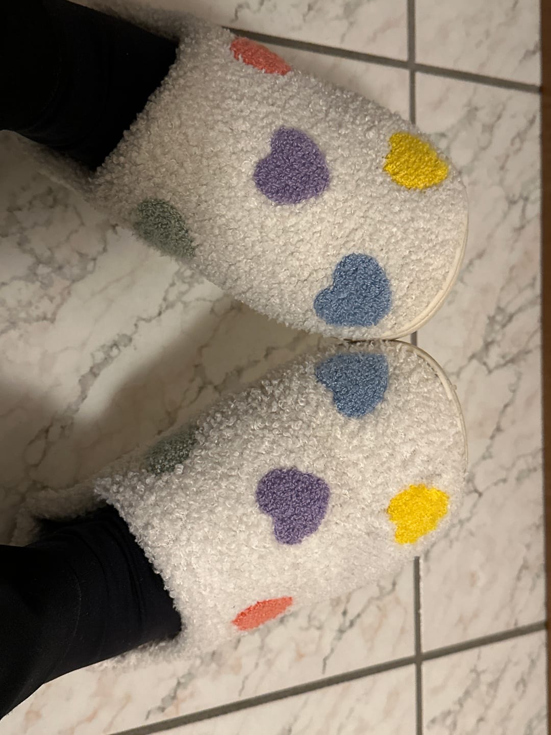 Customer photo review of Zia Colorful Heart Slippers
