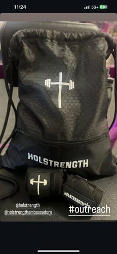 Customer photo review of HolStrength Drawstring Bag