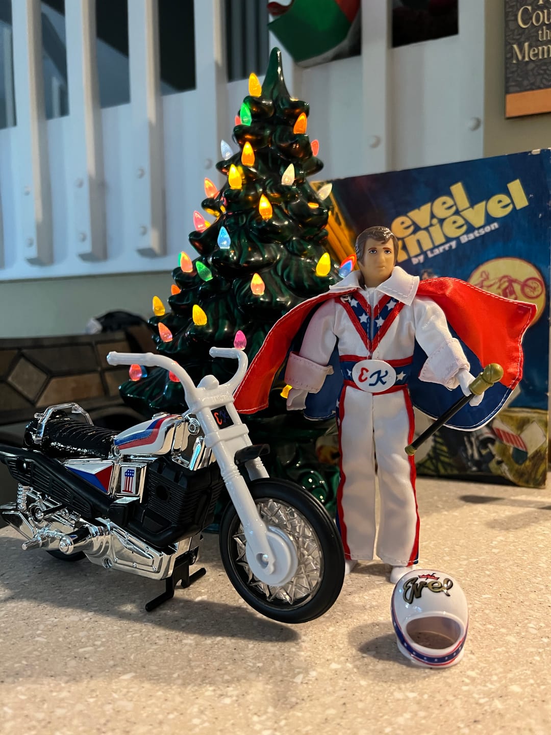 Customer photo review of Evel Knievel Deluxe Silver High Jumper Stunt Cycle