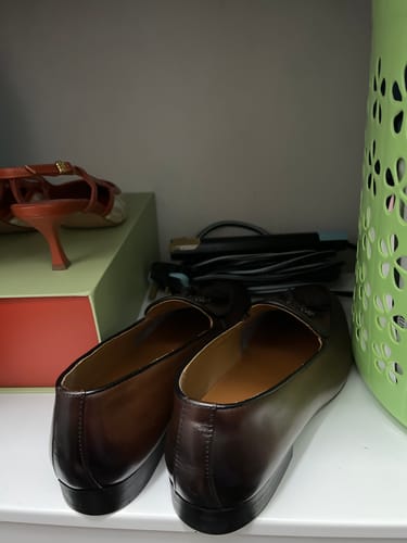 Customer photo review of Belgian Loafer Ribbon Tassel -  Dark Brown (Hand Painted Patina)