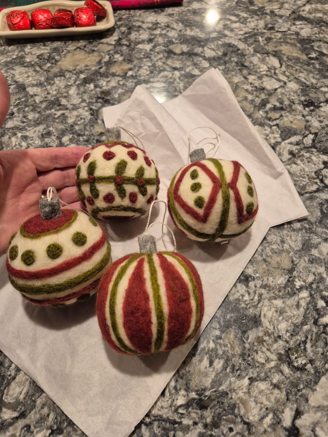 Customer photo review of Christmas Ornaments Needle Felting Kit