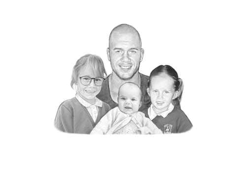 Customer photo review of Charlie's Drawings' Emotional Family Portraits