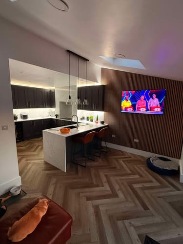 Customer photo review of Acoustic Slat Wall Panel - Walnut