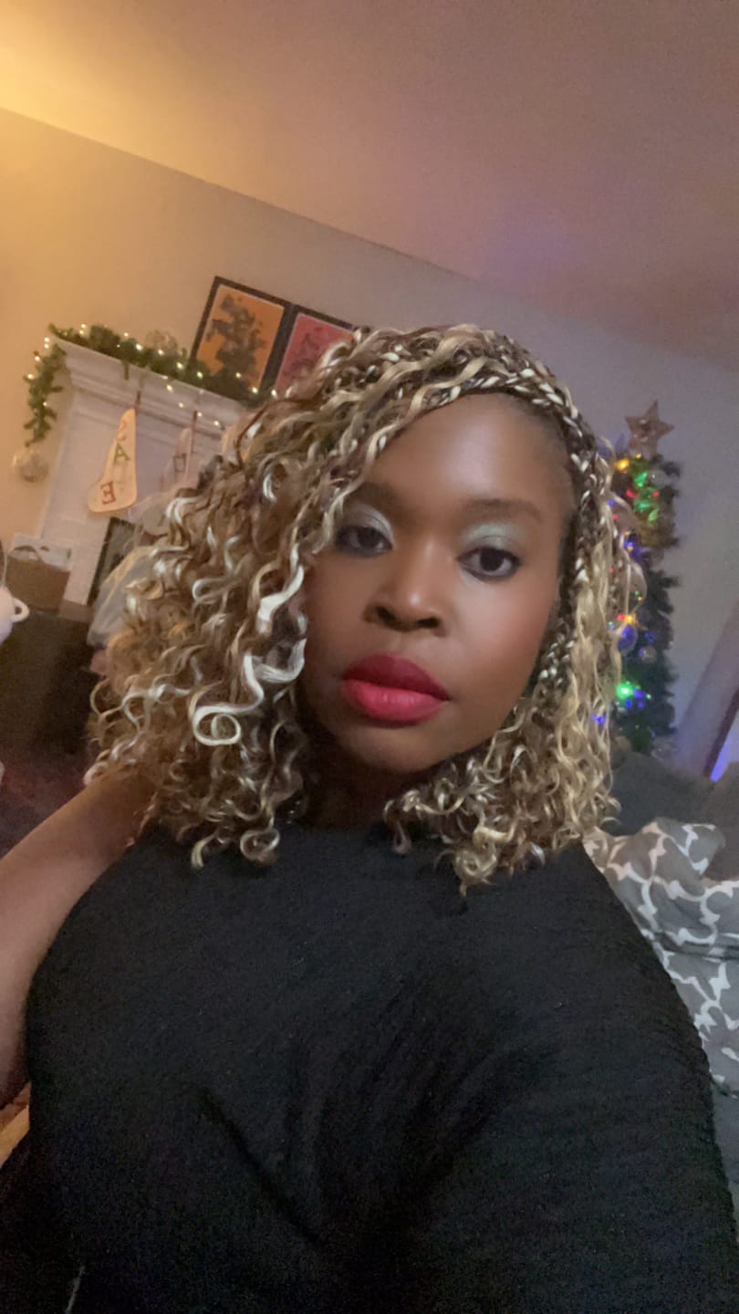 Customer photo review of #27 Honey Blonde Deep Wave Bulk Hair Extensions for Braiding