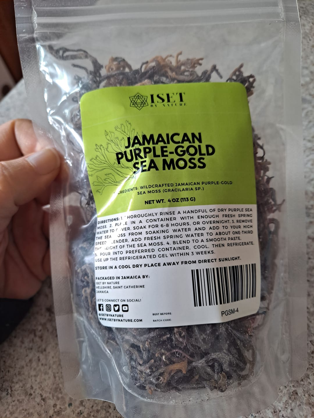 Customer photo review of Jamaican Purple Gold Irish Sea Moss (Raw, Wildcrafted)