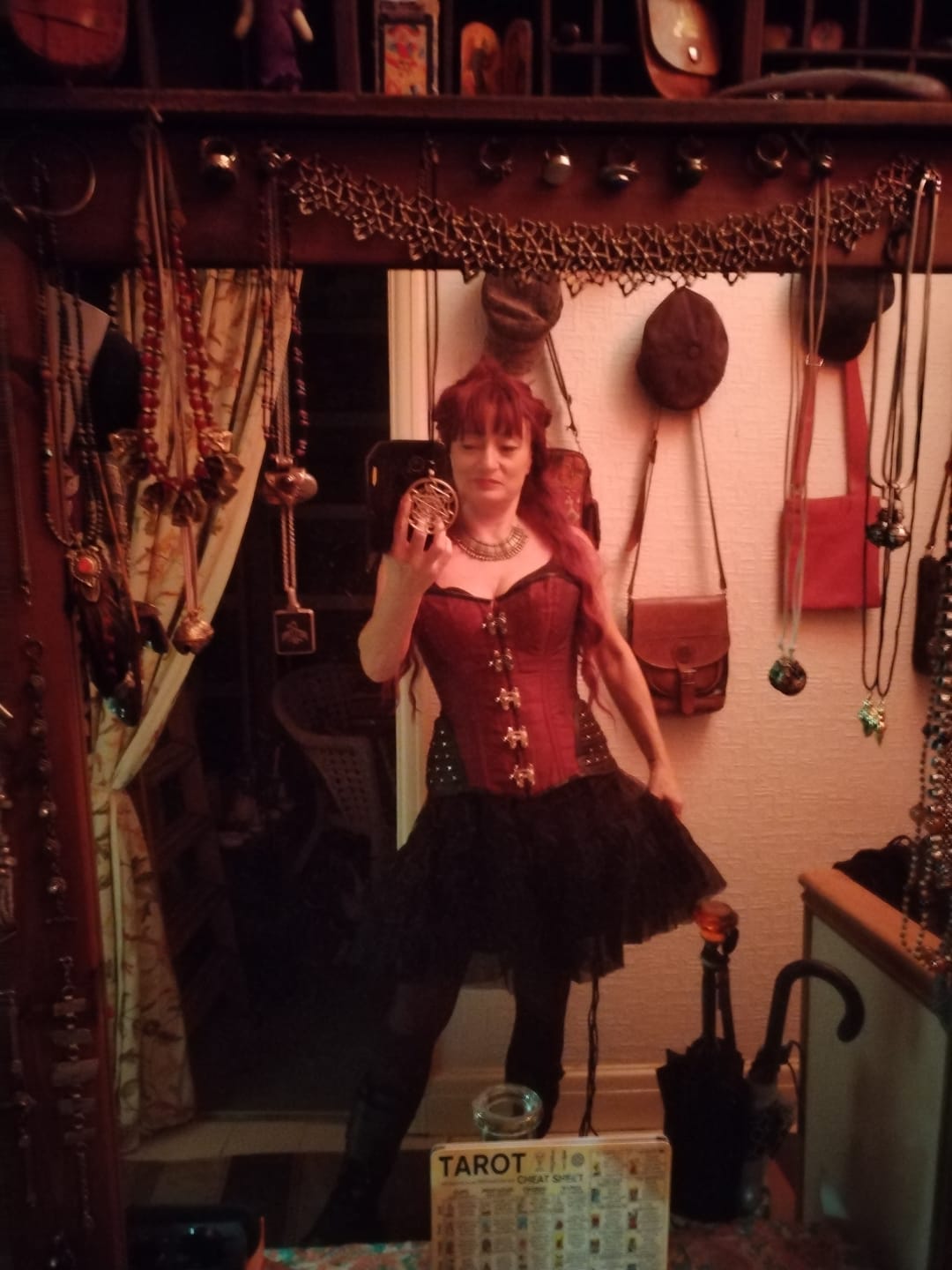 Customer photo review of Warrior Overbust Steampunk Corset In Taffeta & Matte Hip Panels