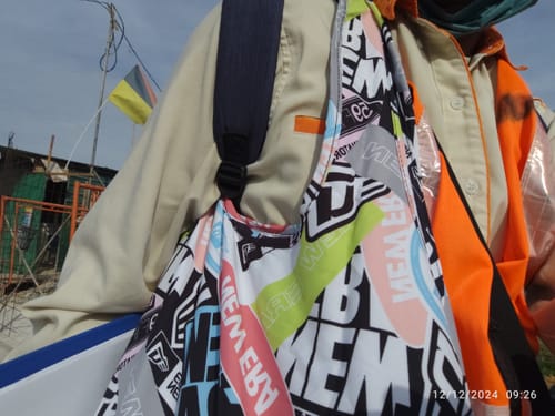 M. B. review of Party Vibe Sticker Bombing Multicolor Eco Tote Bag image 1 out of 1