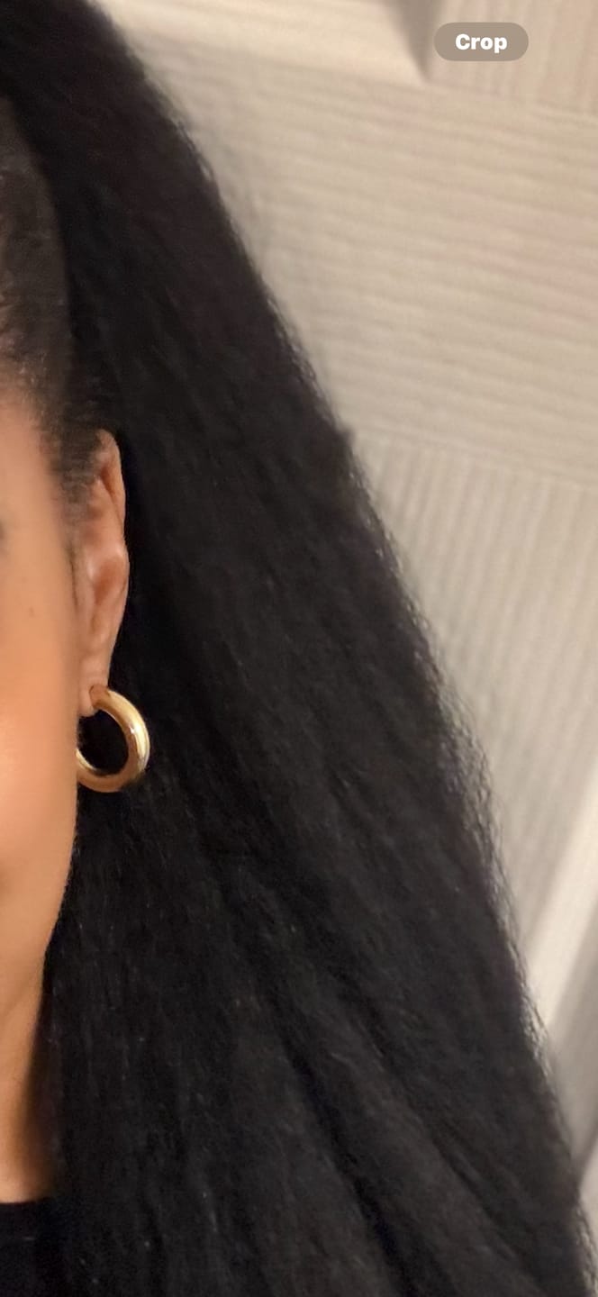 Customer photo review of Bold Lucky Hoops