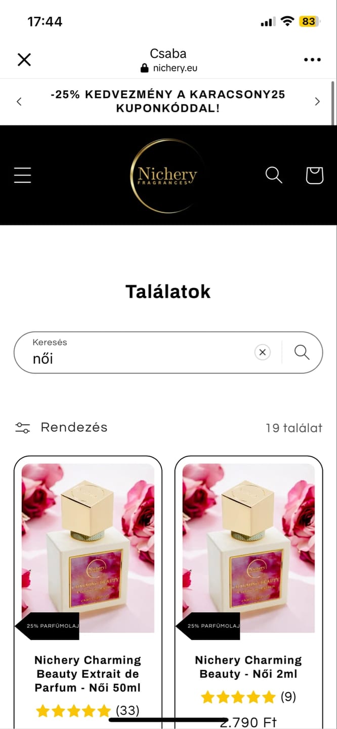 Customer photo review of Nichery Charming Beauty Extrait de Parfum - Női 50ml