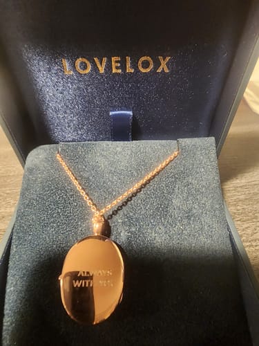 Customer photo review of 4 Photo Personalised Oval Locket – Rose Gold