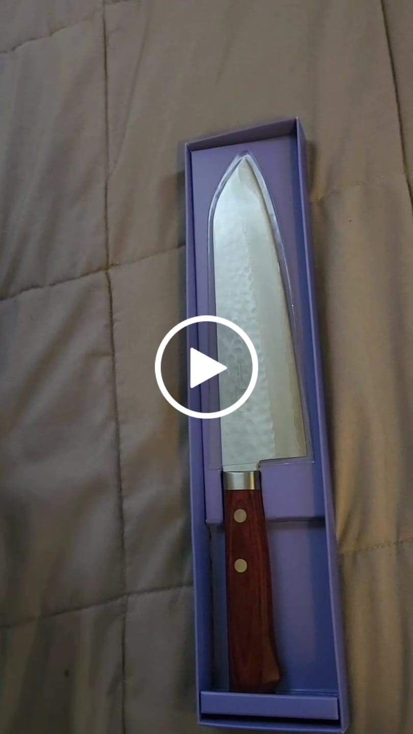Customer video review of Masutani Tsuchime Gyuto 180 mm