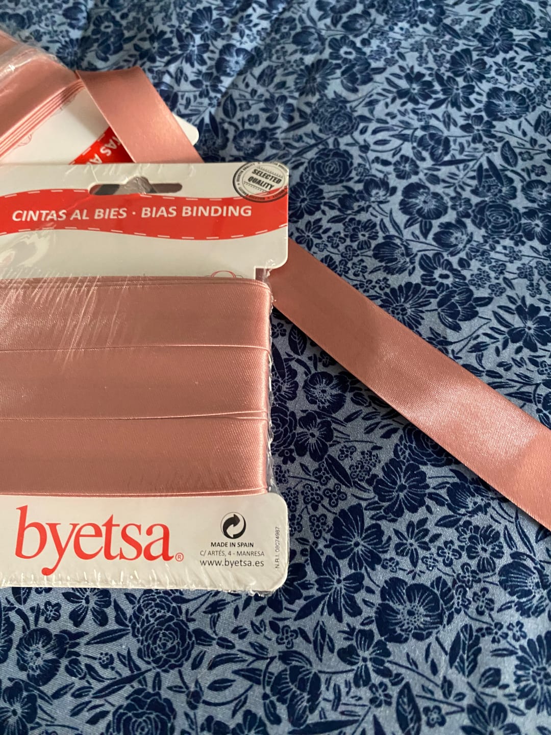Customer photo review of Plain Satin Bias Binding Tape - 5 metres