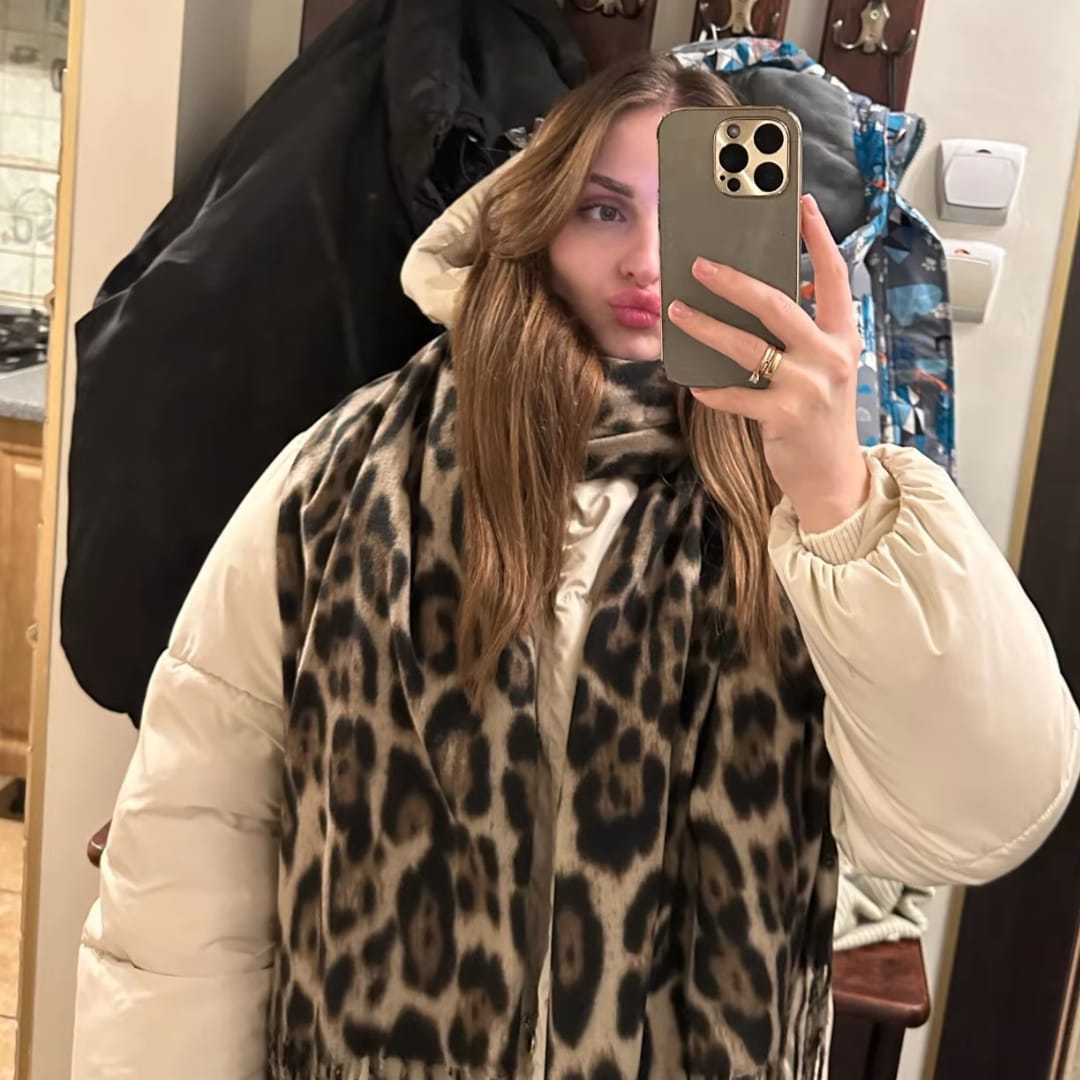 Customer photo review of Trendy XL Leopardenmuster Wollschal - Sophia
