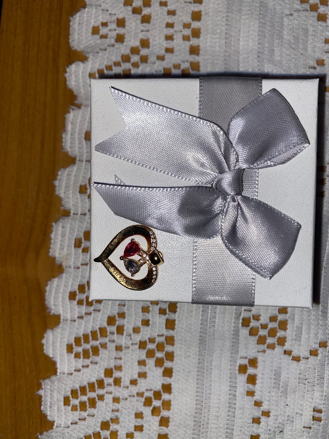 Customer photo review of Forever Love Birthstone & Diamond Heart Pendant Necklace