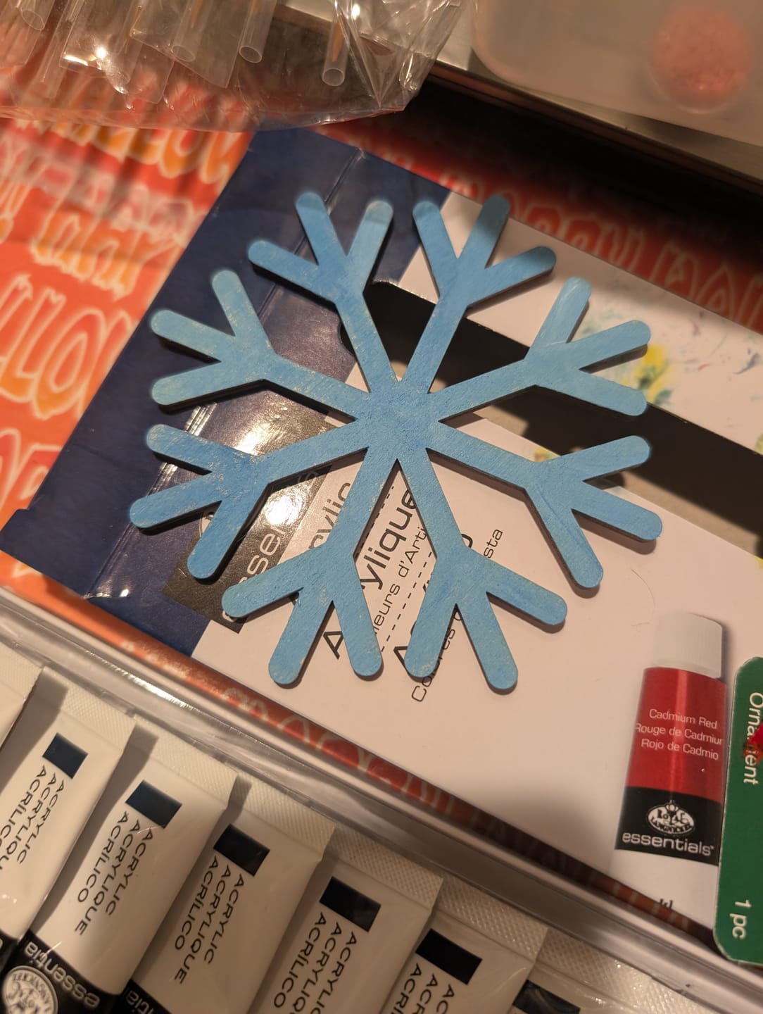 Customer photo review of Unfinished Wood Simple Snowflake Shape - Winter Decor - Craft - up to 24" DIY