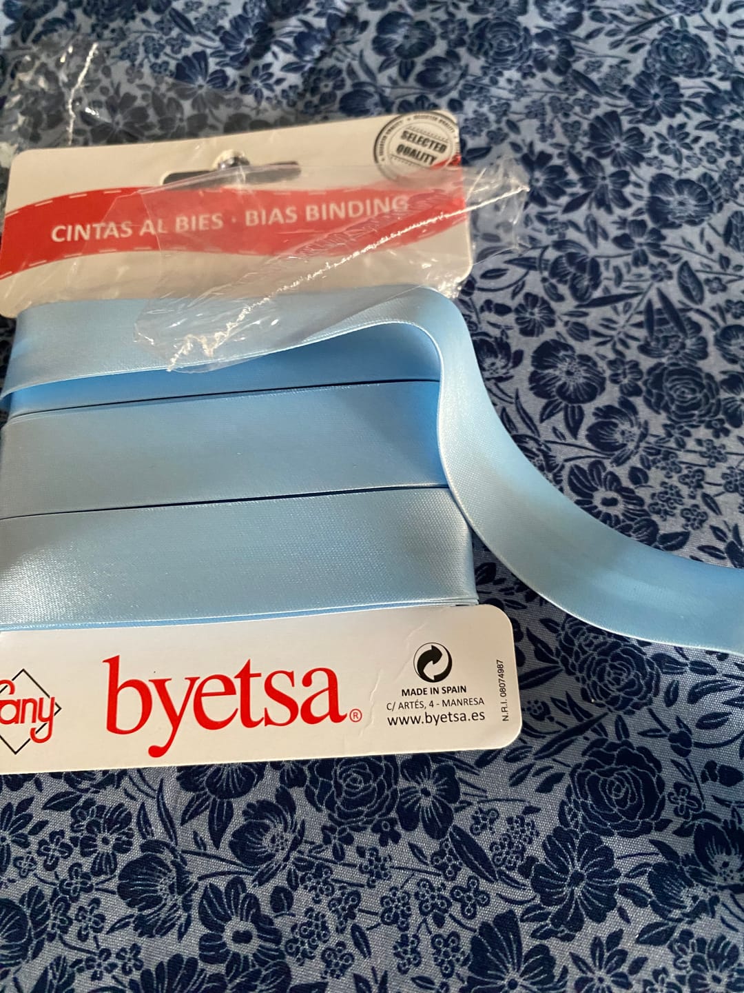 Customer photo review of Plain Satin Bias Binding Tape - 5 metres