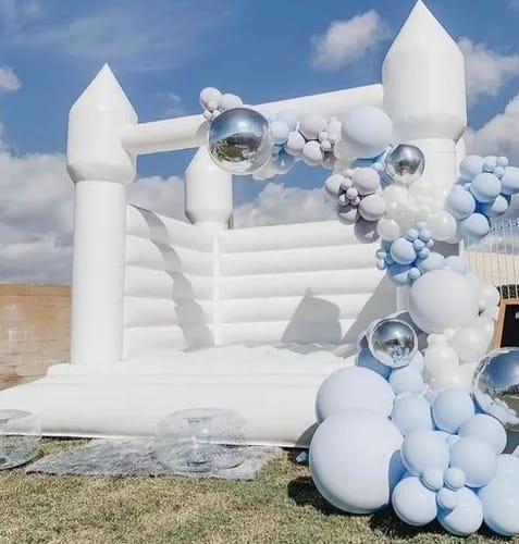 Customer photo review of PVC Commercial Long Lasting Bounce House with Blower