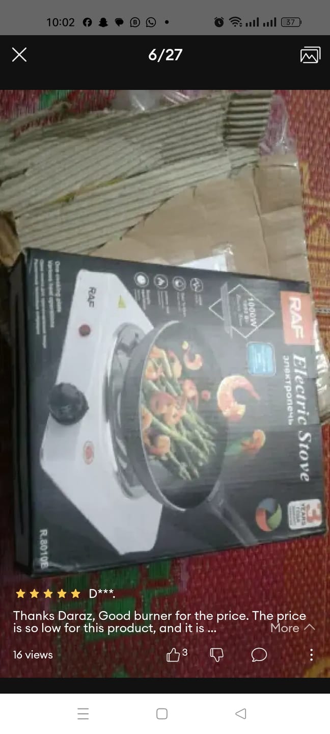 Customer photo review of RAF Electric Stove Single