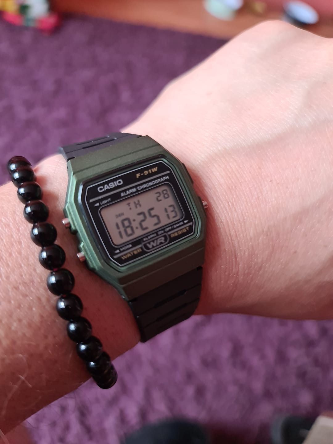 Customer photo review of Reloj Casio Vintage F-91WM-3ADF Verde/Negro