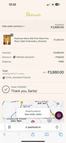 Customer photo review of Pashtush Womens Fine Wool Stole, Silky Thread Nalki Embroidery Design, Red