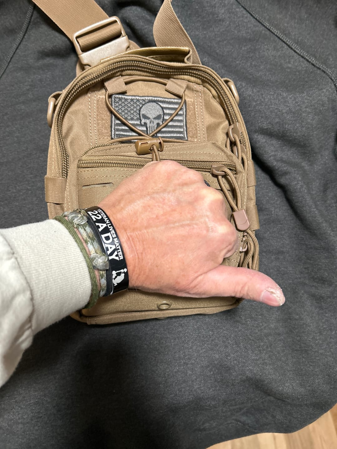 Customer photo review of Veteran Lives Matter Bracelet