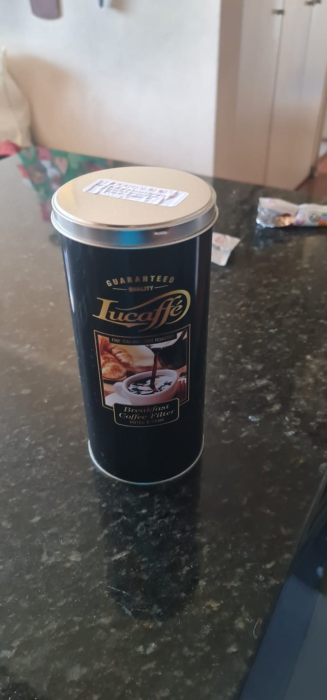 Customer photo review of Lucaffe Breakfast Coffee filter 500 grs Grano Molido