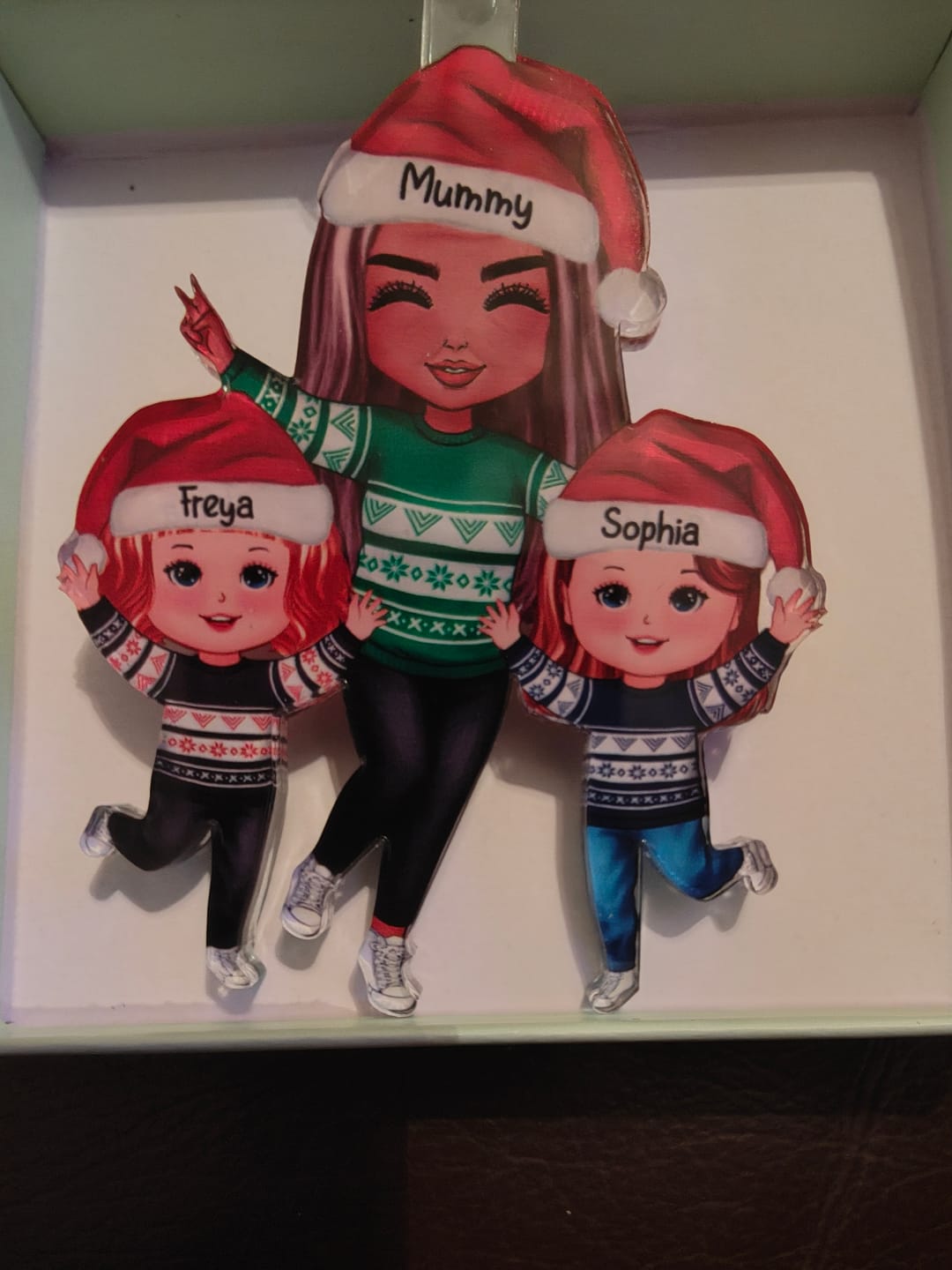 Customer photo review of Happy Christmas Doll Grandma Grandkids Gift For Granddaughter Grandson Personalized Acrylic Ornament