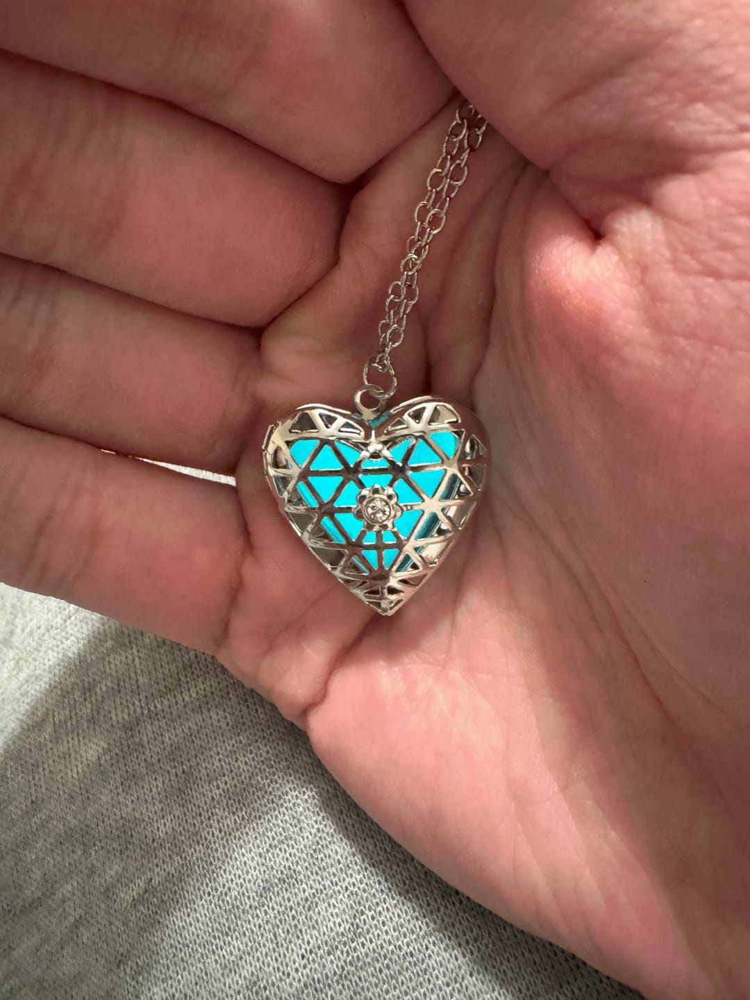 Customer photo review of Luminous Heart Necklace
