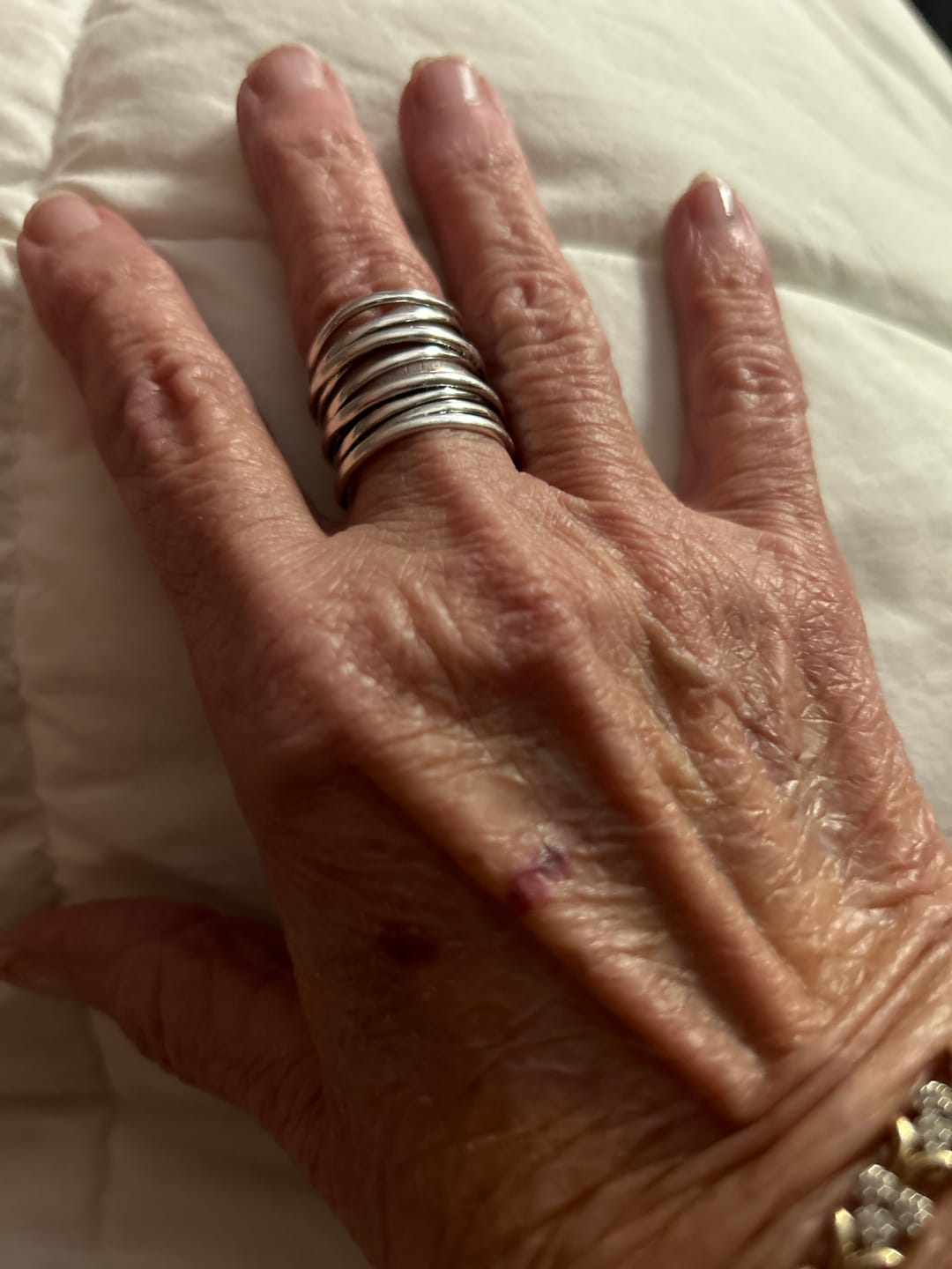 Customer photo review of Chunky Wrap Wide Band Ring Sterling Silver