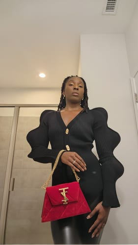 Customer photo review of Skinny V-Neck Knitted Cardigan