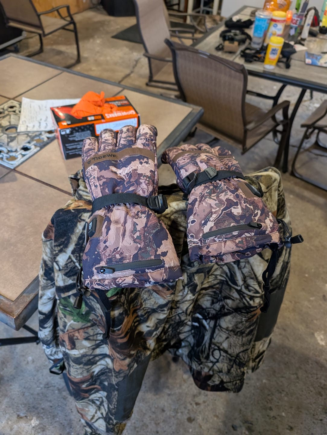 Customer photo review of Heated Insulated Hunting Gloves