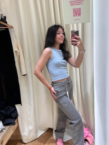 Customer photo review of Pants Wide Leg Corazón Gray