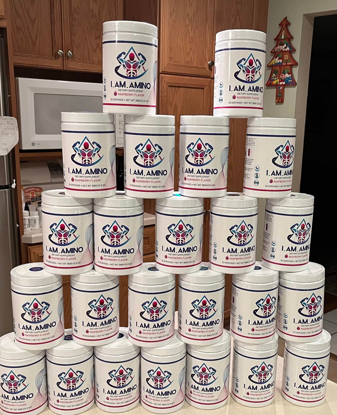 Customer photo review of I.AM.AMINO Raspberry 3-Jar