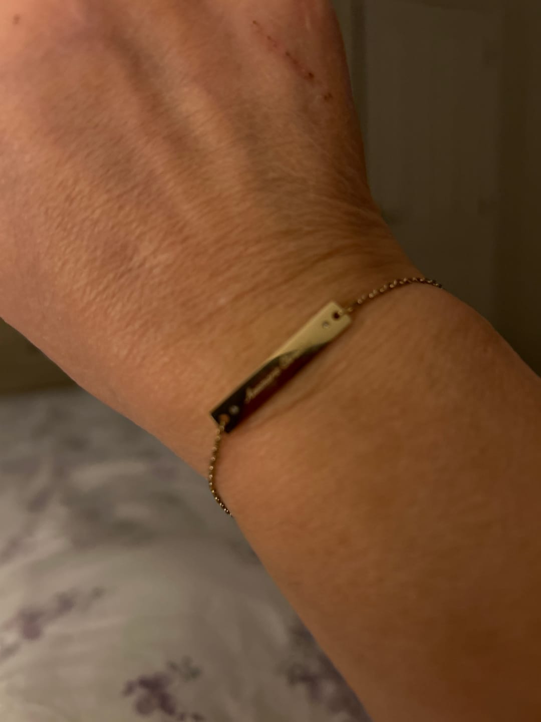 Customer photo review of Engravable Bracelet With Stones