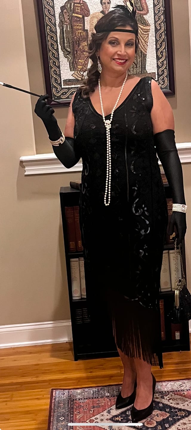 Customer photo review of Natasha 1920s Gatsby Dress - Black