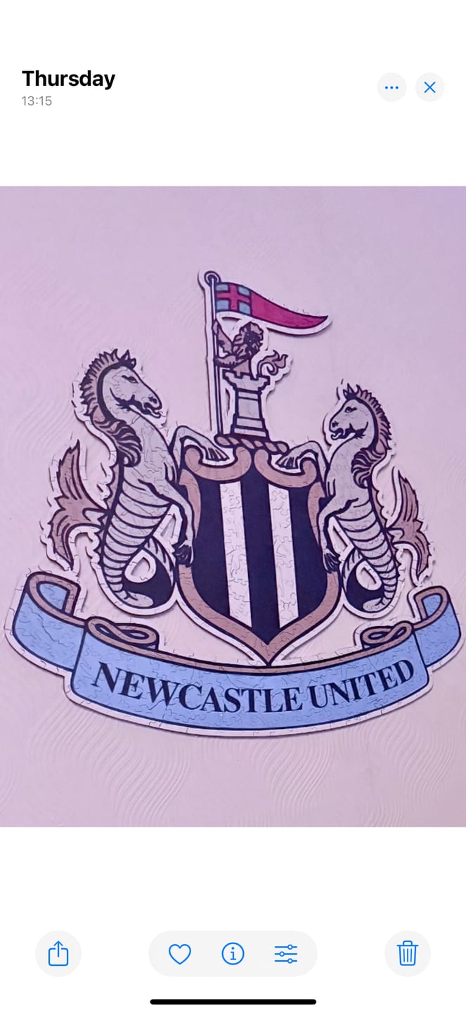 Customer photo review of Newcastle United FC® Crest - Wooden Puzzle
