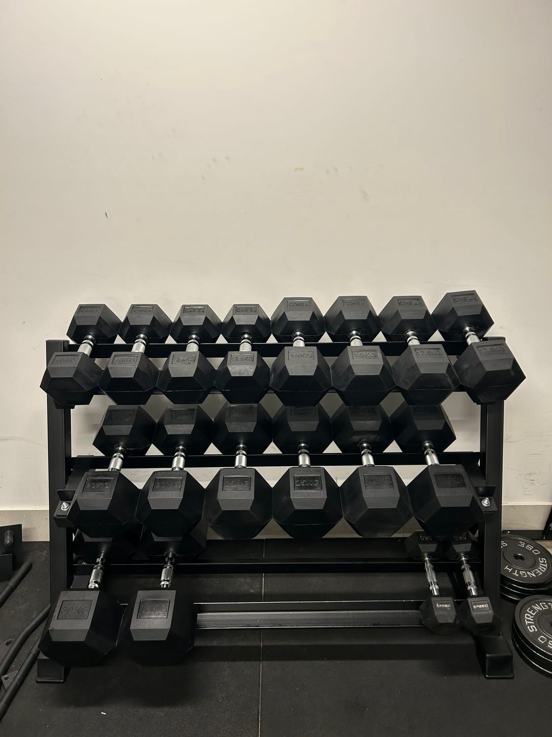 Customer photo review of BRIXX 10kg - 30kg Hex Dumbbell & Rack Set | 8 Pairs - 315KG Package