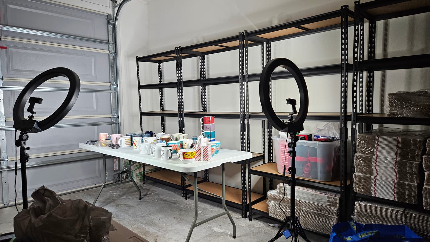 Customer photo review of REIBII 35.5“W Garage Storage Rack, 5-Shelf Adjustable Storage Shelves, 2020lbs Metal Shelving for Pantry Kichen Closet