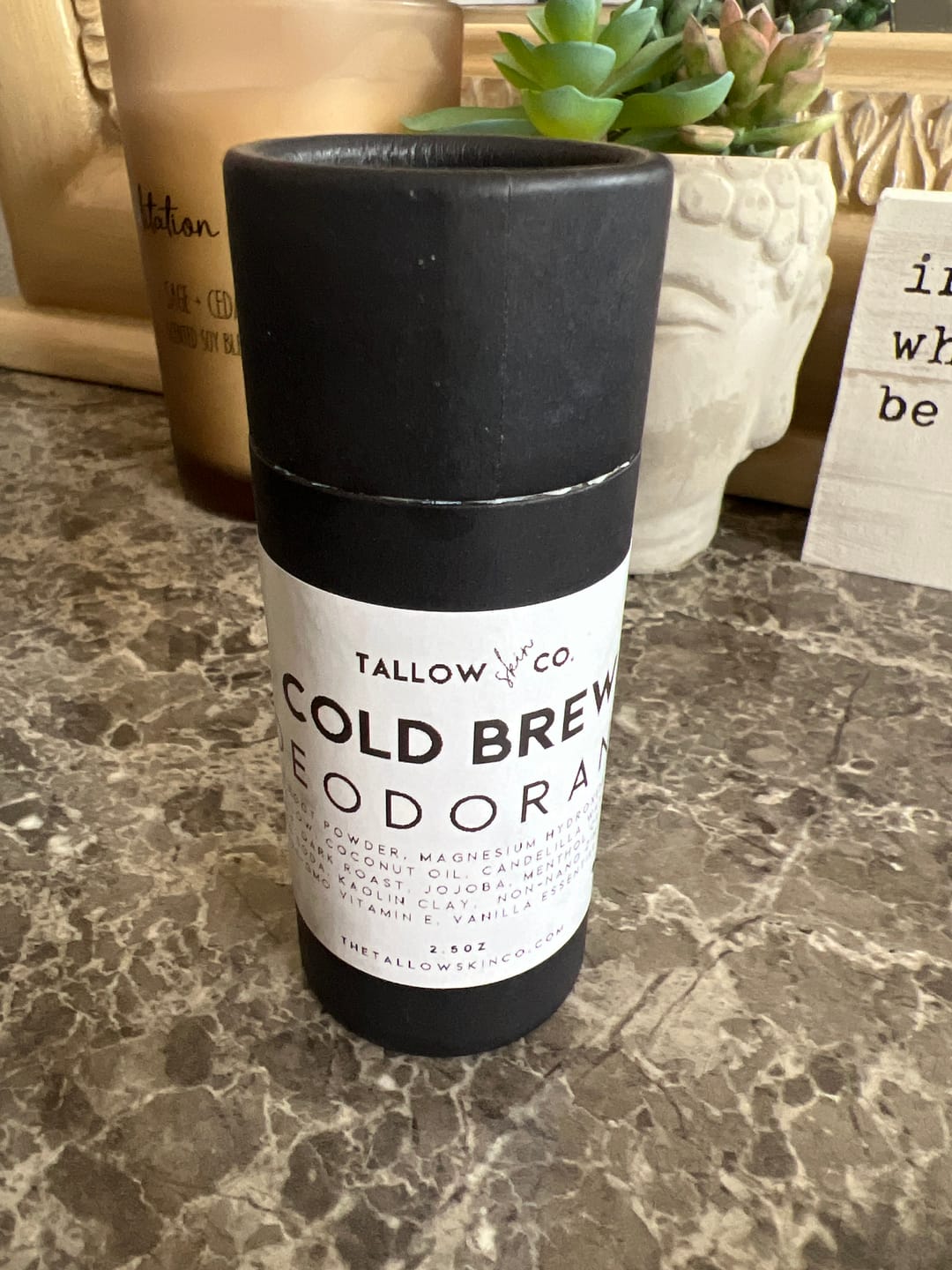 Customer photo review of COLD BREW TALLOW MAGNESIUM DEODORANT
